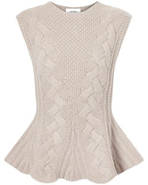 Lisa Yang Cable-Knit Cashmere Top - Natural