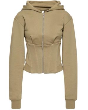 Dion Lee Cotton Jersey Corset Hoodie - Natural
