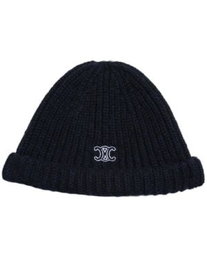Celine Ribbed Cashmere Bucket - Blue