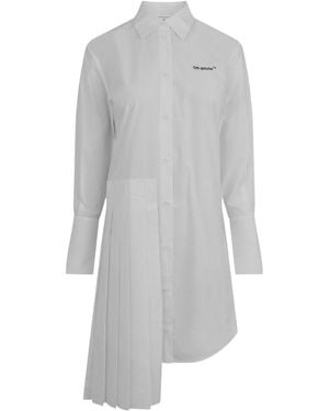 Off-White c/o Virgil Abloh Diagonal Plisse Shirt Dress - Grey
