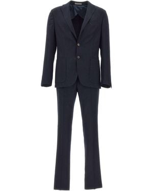 Corneliani Long-Sleeved Suit Jacket And Trousers Set - Blue