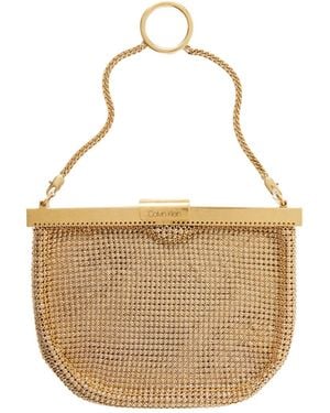 Calvin Klein Mini Chain Mesh Clutch - White