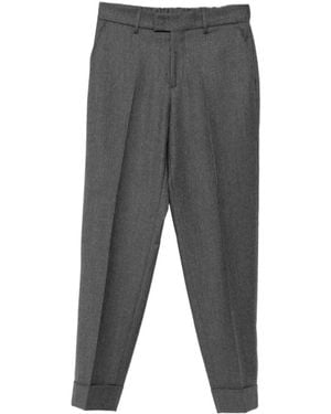 Berwich Alice Pressed-Crease Turn-Up Pants - Gray