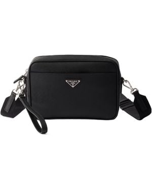 Prada Saffiano Leather Shoulder Bag - Black