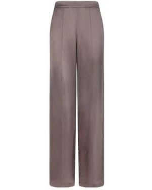 Emporio Armani Wide-Leg Satin Trousers - Brown