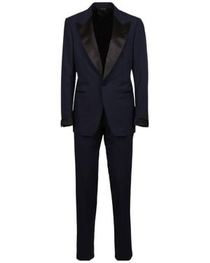 Tom Ford Satin-Trim Tuxedo Suit - Black