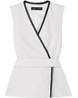 Proenza Schouler Elliot Belted Wrap Top - White