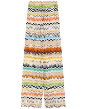 Missoni Patterned Wide-Leg Fine-Knit Beach Pants - White