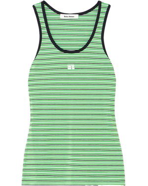 Wales Bonner Sonic Striped Jersey Tank - Green