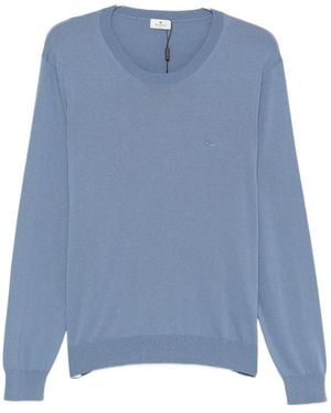 Etro Crew Neck Knitted Sweater - Blue