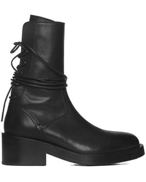 Ann Demeulemeester Lacing Short Boots - Black