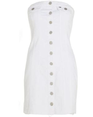 Tommy Hilfiger Sleeveless Denim Bodycon Mini Dress - White