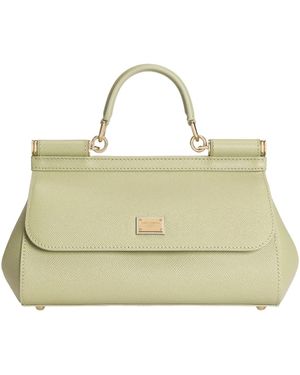 Dolce & Gabbana Logo Plaque Medium Sicily Handbag - Metallic