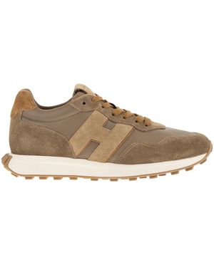 Hogan Low Top Lace Up Trainers - Brown