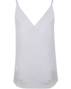 Semicouture V-Neck Top - White