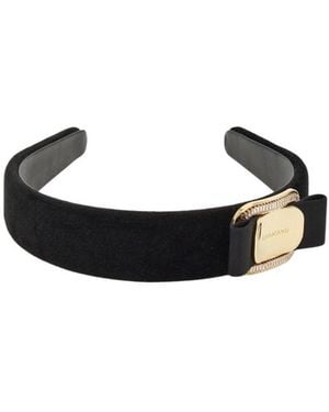 Ferragamo Ferragamo Bow Embellished Velvet Headband - White