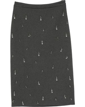 Semicouture Rhinestone-Embellished Skirt - Grey