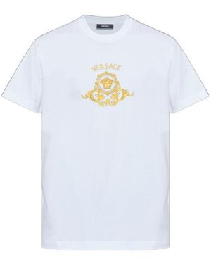 Versace Logo-Printed Crewneck T-Shirt - White