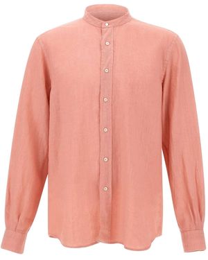 Aspesi Bruce Slim Band-Collar Shirt - Pink