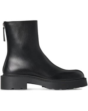 The Row Nobilis Leather Ankle Booties - Black
