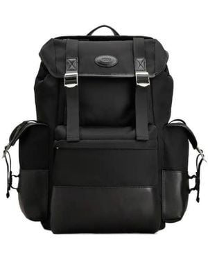 Tod's Logo Patch Buckle-Strap Backpack - Black