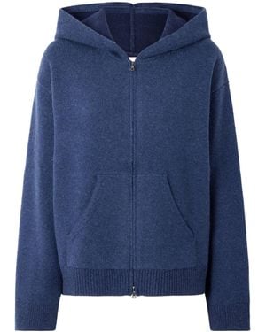 The Elder Statesman Canyon Cashmere Zip-Up Hoodie - Blue