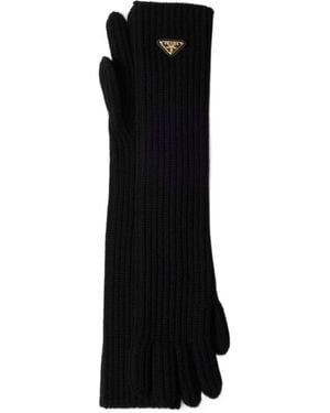 Prada Wool Knit Gloves - Black