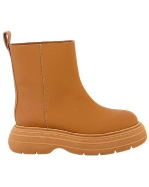 GIA COUTURE Round Toe Boots - Brown