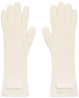 Jacquemus Logo Patch Ribbed Gloves - White