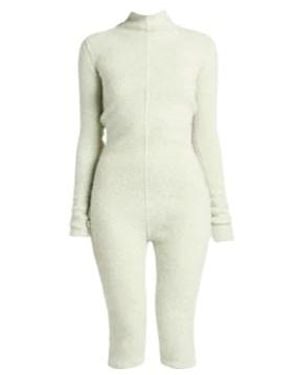 Rick Owens Solid-Color Knitted Long-Sleeved Jumpsuit - White
