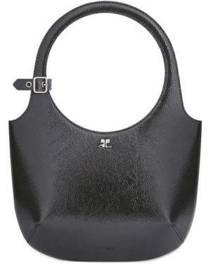 Courreges Courrèges Holy Naplack Zipped Tote Bag - Black