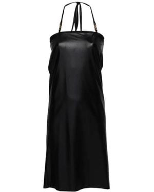 Versace Jeans Couture Couture Logo Lettering Halterneck Dress - Black