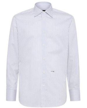 DSquared² Striped Long-Sleeved Shirt - White