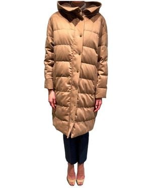 Max Mara Long-Sleeved Cotton-Padded Jacket - Natural