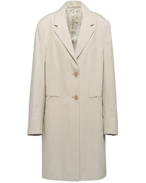 Prada Single-Breasted Cotton Coat - White