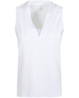 Eleventy Sleeveless V-Neck Top - White