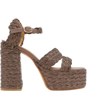 Castañer Platform Raffia Espadrilles - Multicolour