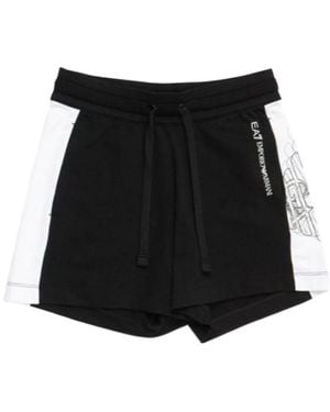 EA7 Logo Drawstring Sports Shorts - Black