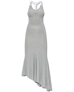 Off-White c/o Virgil Abloh Ribbed Off-Shoulder Dress - Gray