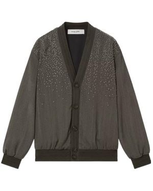 Golden Goose V-Neck Embellished Cardigan - Grey