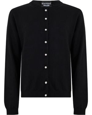 Moschino Long-Sleeved Knitted Cardigan - Black