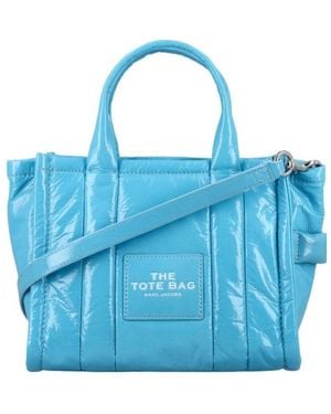 Marc Jacobs The Crinkle Mini Leather Tote Bag - Blue