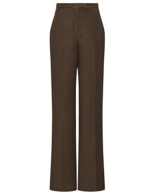 The Row Straight Dress Trousers - Brown