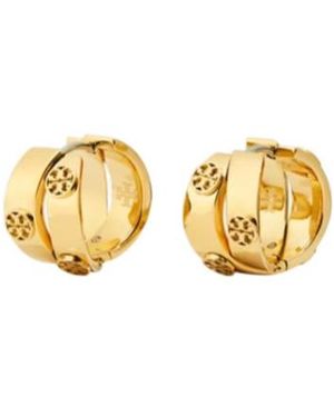 Tory Burch Icon Double Hoop Earrings - Metallic
