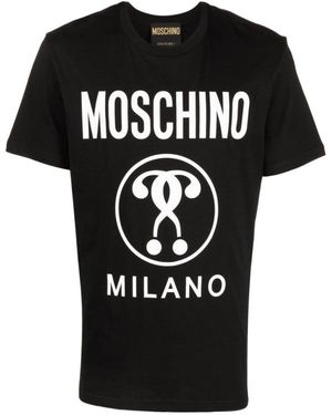 Moschino Logo Printed Crewneck T-Shirt - Black