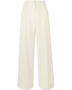 Patou Belt Loop Casual Pants - White