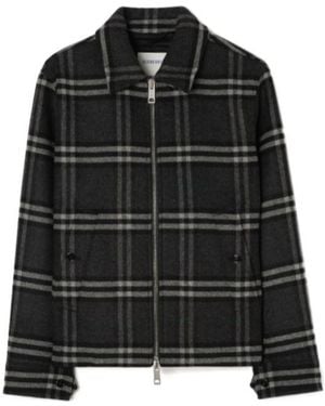 Burberry Check Wool Jacket - Black