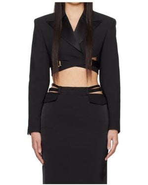 Dion Lee Interlock Tuxedo Cropped Blazer - Black