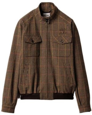 Miu Miu Virgin Wool Houndstooth Jacket - Brown