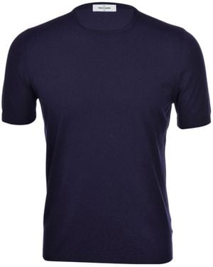Gran Sasso Short-Sleeve Knitted Top - Blue